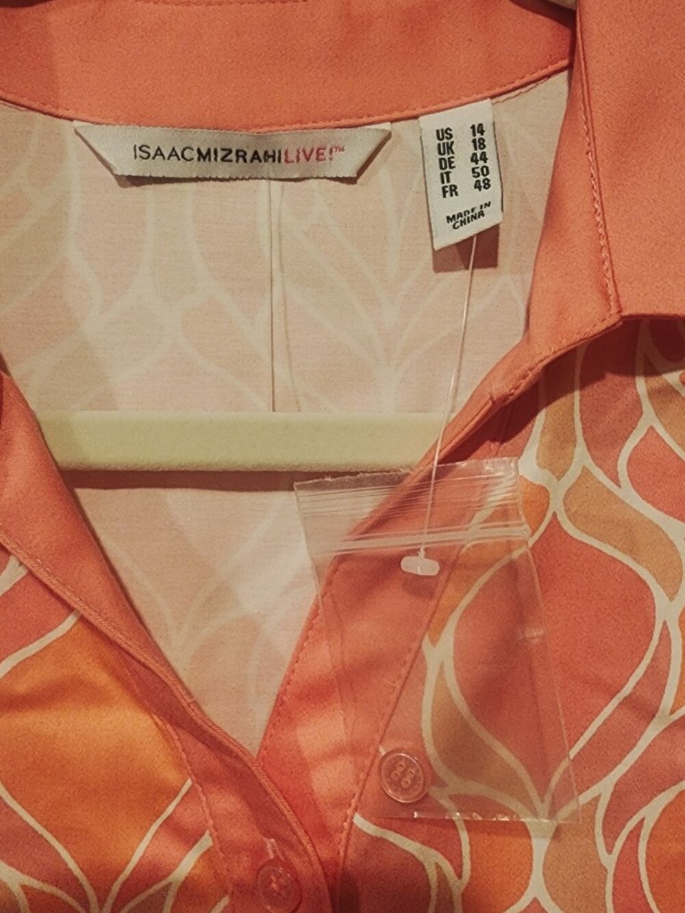 Isaac Mizarahi Pink Printed Dress with Collar & pockets Vintage Size 14 - Picture 6 of 8